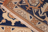 handmade Geometric Heriz Orange Blue Hand Knotted RECTANGLE 100% WOOL area rug 10 x 14