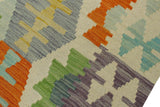 handmade Geometric Kilim, New arrival Orange Purple Hand-Woven RECTANGLE 100% WOOL area rug 4' x 6'