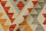 handmade Geometric Kilim, New arrival Rust Beige Hand-Woven RUNNER 100% WOOL area rug 2' x 7'