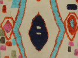 handmade Modern Moroccan Beige Rust Hand-Woven RECTANGLE 100% WOOL area rug 4 x 6