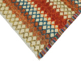 handmade Modern Moroccan Beige Blue Hand-Woven RECTANGLE 100% WOOL area rug 5 x 8