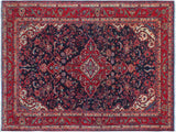 handmade Traditional Kashan Blue Red Hand Knotted RECTANGLE 100% WOOL area rug 4x6