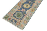 handmade Traditional Oushak Blue Beige Hand Knotted RUNNER 100% WOOL area rug 3 x 19