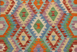 handmade Traditional Kilim, New arrival Blue Rust Hand-Woven RECTANGLE 100% WOOL area rug 4' x 5'