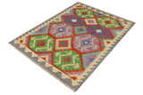 handmade Traditional Kilim, New arrival Rust Gray Hand-Woven RECTANGLE 100% WOOL area rug 3' x 5'