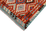 handmade Traditional Kilim, New arrival Rust Blue Hand-Woven RECTANGLE 100% WOOL area rug 3' x 5'