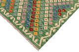 handmade Traditional Kilim, New arrival Green Rust Hand-Woven RECTANGLE 100% WOOL area rug 4' x 5'