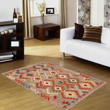 handmade Traditional Kilim, New arrival Purple Rust Hand-Woven RECTANGLE 100% WOOL area rug 3' x 5'