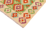 handmade Traditional Kilim, New arrival Green Beige Hand-Woven RECTANGLE 100% WOOL area rug 3' x 5'