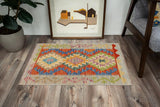 handmade Traditional Kilim, New arrival Rust Blue Hand-Woven RECTANGLE 100% WOOL area rug 2' x 3'