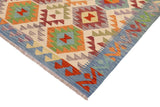 handmade Traditional Kilim, New arrival Beige Blue Hand-Woven RECTANGLE 100% WOOL area rug 3' x 5'