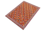 handmade Traditional Kilim, New arrival Rust Purple Hand-Woven RECTANGLE 100% WOOL area rug 3' x 5'