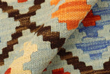 handmade Traditional Kilim, New arrival Blue Rust Hand-Woven RECTANGLE 100% WOOL area rug 4' x 6'