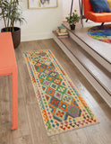 handmade Traditional Kilim, New arrival Black Beige Hand-Woven RUNNER 100% WOOL area rug 3' x 10'