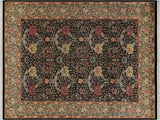 handmade Traditional William Black Taupe Hand Knotted RECTANGLE 100% WOOL area rug 9x12