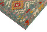 handmade Traditional Kilim, New arrival Blue Beige Hand-Woven RECTANGLE 100% WOOL area rug 4' x 5'