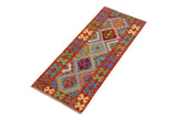 handmade Traditional Kilim, New arrival Blue Rust Hand-Woven RUNNER 100% WOOL area rug 3' x 7'