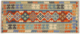 handmade Traditional Kilim, New arrival Rust Blue Hand-Woven RUNNER 100% WOOL area rug 3' x 7'