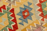 handmade Traditional Kilim, New arrival Gold Blue Hand-Woven RUNNER 100% WOOL area rug 3' x 7'