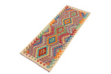 handmade Traditional Kilim, New arrival Blue Beige Hand-Woven RUNNER 100% WOOL area rug 3' x 6'