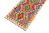 handmade Traditional Kilim, New arrival Blue Beige Hand-Woven RUNNER 100% WOOL area rug 3' x 6'