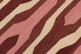 handmade Modern Kilim, New arrival Beige Maroon Hand-Woven RECTANGLE 100% WOOL area rug 9' x 12'