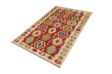 handmade Traditional Kilim, New arrival Rust Beige Hand-Woven RECTANGLE 100% WOOL area rug 4' x 6'