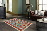 handmade Traditional Kilim, New arrival Blue Rust Hand-Woven RECTANGLE 100% WOOL area rug 5' x 7'