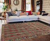 handmade Traditional Kilim, New arrival Green Red Hand-Woven RECTANGLE 100% WOOL area rug 3' x 6'