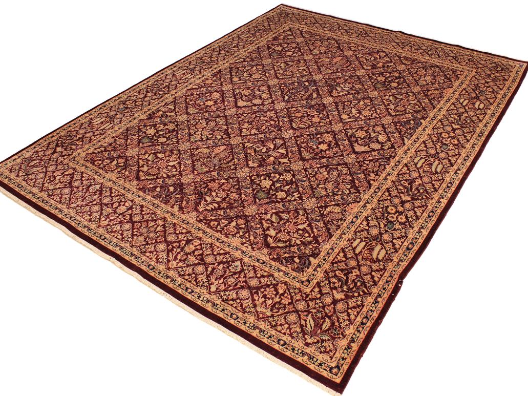handmade Traditional Nadeem Maroon Blue Hand Knotted RECTANGLE 100% WOOL area rug 9x12