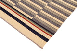 handmade Modern Kilim, New arrival Gray Beige Hand-Woven RECTANGLE 100% WOOL area rug 6' x 8'