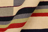 handmade Modern Kilim, New arrival Gray Beige Hand-Woven RECTANGLE 100% WOOL area rug 6' x 8'