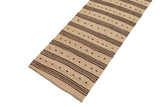 handmade Vintage Kilim, New arrival Brown Red Hand-Woven RUNNER 100% WOOL area rug 3' x 11'