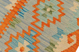 handmade Traditional Kilim, New arrival Blue Rust Hand-Woven RECTANGLE 100% WOOL area rug 8' x 11'