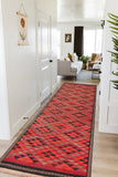 handmade Vintage Kilim, New arrival Burgundy Red Hand-Woven RUNNER 100% WOOL area rug 11' x 14'