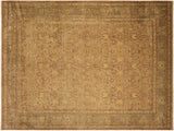 Antique Vegetable Dyed Rema Brown/Green Wool Rug - 9'2'' x 12'6''