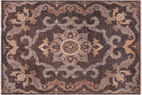 handmade Geometric Kafkaz Chobi Ziegler Gray Blue Hand Knotted RECTANGLE 100% WOOL area rug 8 x 10