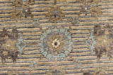 handmade Geometric Kafkaz Chobi Ziegler Gray Blue Hand Knotted RECTANGLE 100% WOOL area rug 5 x 7