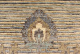 handmade Geometric Kafkaz Chobi Ziegler Gray Blue Hand Knotted RECTANGLE 100% WOOL area rug 5 x 7