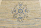 handmade Geometric Kafkaz Chobi Ziegler Beige Blue Hand Knotted RECTANGLE 100% WOOL area rug 5 x 6