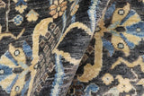handmade Geometric Kafkaz Chobi Ziegler Gray Blue Hand Knotted RECTANGLE 100% WOOL area rug 4 x 6