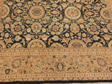 handmade Traditional Agra Tabriz Blue Tan Hand Knotted RECTANGLE 100% WOOL area rug 9x12