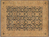 Antique Vegetable Dyed Agra Tabriz Blue/Tan Wool Rug - 8'10'' x 12'5''