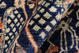 handmade Geometric Kafkaz Chobi Ziegler Blue Rust Hand Knotted RECTANGLE 100% WOOL area rug 4 x 6