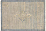 handmade Geometric Kafkaz Chobi Ziegler Blue Beige Hand Knotted RECTANGLE 100% WOOL area rug 3 x 5