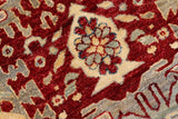 handmade Geometric Kafkaz Chobi Ziegler Gray Red Hand Knotted RECTANGLE 100% WOOL area rug 5 x 6