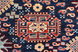 handmade Geometric Kafkaz Chobi Ziegler Blue Rust Hand Knotted RECTANGLE 100% WOOL area rug 5 x 7