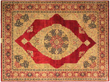 Antique Vegetable Dyed Porsche Red/Tan Wool Rug - 9'0'' x 12'0''