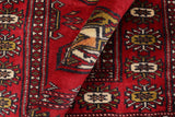 handmade Geometric Bokhara Red Beige Hand Knotted RECTANGLE 100% WOOL area rug 2x3