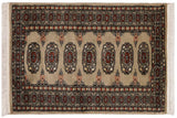 Tribal Bokhara Ethen Gray Rust Hand Knotted Rug - 2'1'' x 3'2''
